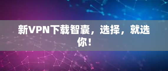 新VPN下载智囊，选择，就选你！