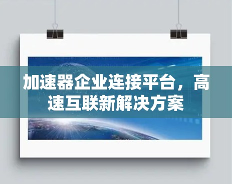加速器企业连接平台,高速互联新解决方案 加速器企业连接平台,高速互联新解决方案